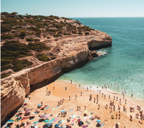 Fotografia aérea da Praia da Falésia